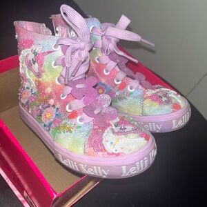 Kids' Pink and Multicolor High-Top Sneakers